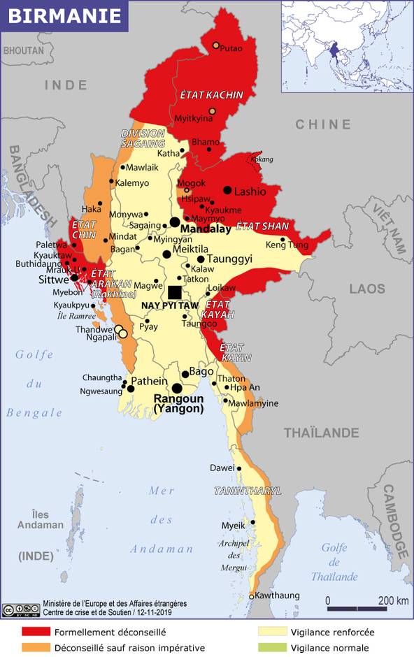 Guide de voyage Myanmar la sécurité