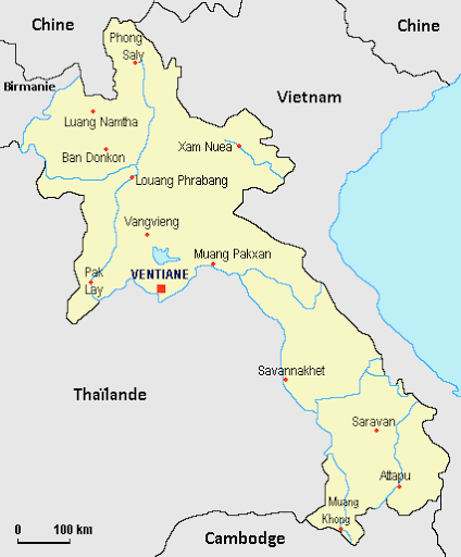 Guide de voyage au Laos la carte