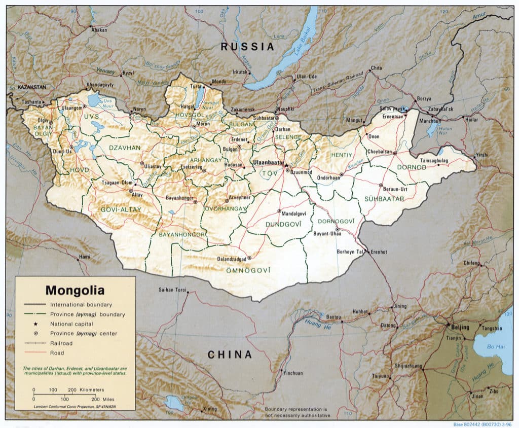 guide de voyage en Mongolie la carte