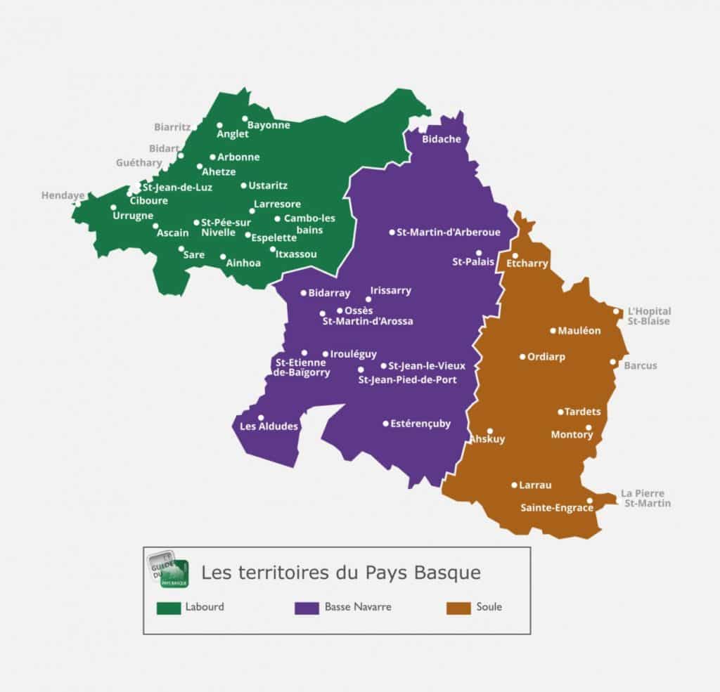 A la découverte du Pays Basque la carte