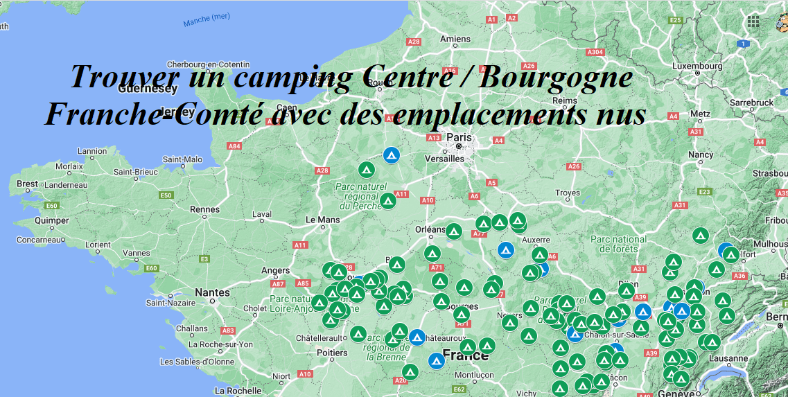 Trouver un camping Centre / Bourgogne Franche-Comté avec des emplacements nus