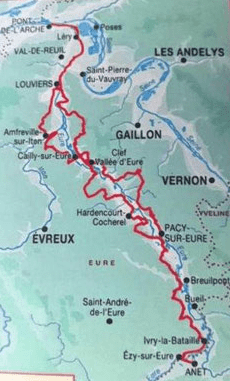 nouveau chemin de grande randonnée dans la vallée de l'Eure, le trajet