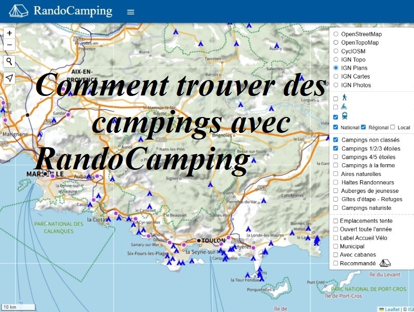 Comment trouver des campings avec RandoCamping