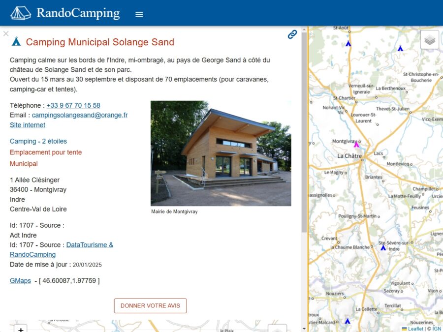 Comment trouver des campings avec RandoCamping.com camping municipal