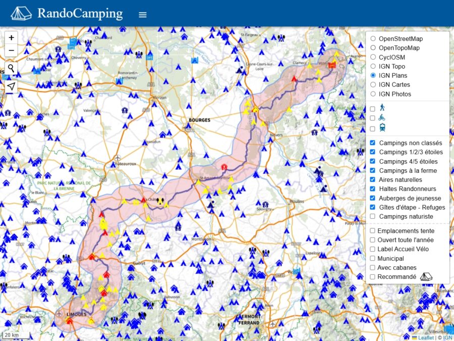 Comment trouver des campings avec RandoCamping.com la carte